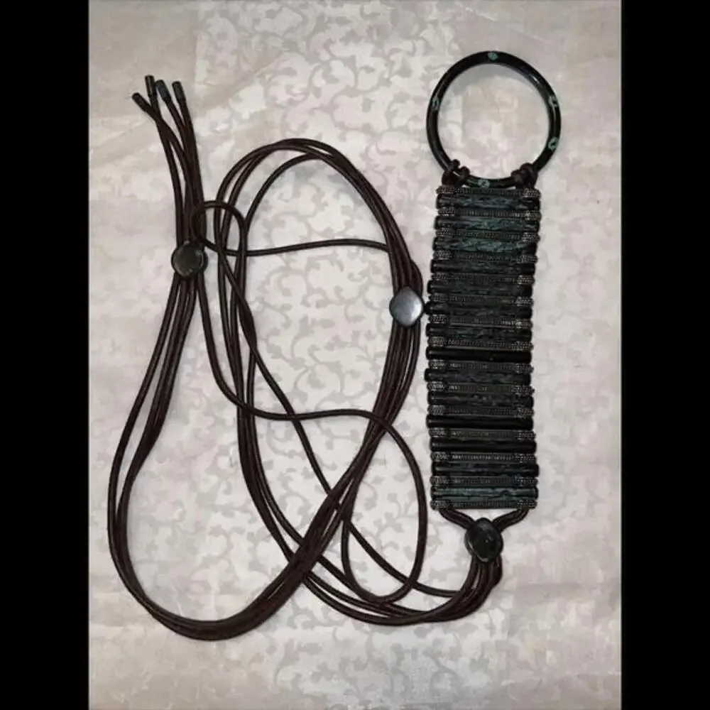 Womens Green Copper Like Belt‎ String Closure Tie Around